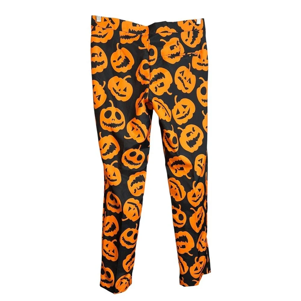 Spirit Halloween Men's Novelty Jack-o-Lantern Print Suit Size S Halloween Party